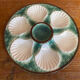 Set of 3 oyster plates barbotine majolica model chantilly ceramics