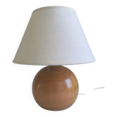 Walnut wood ball table lamp 1970