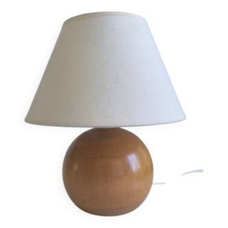 Walnut wood ball table lamp 1970