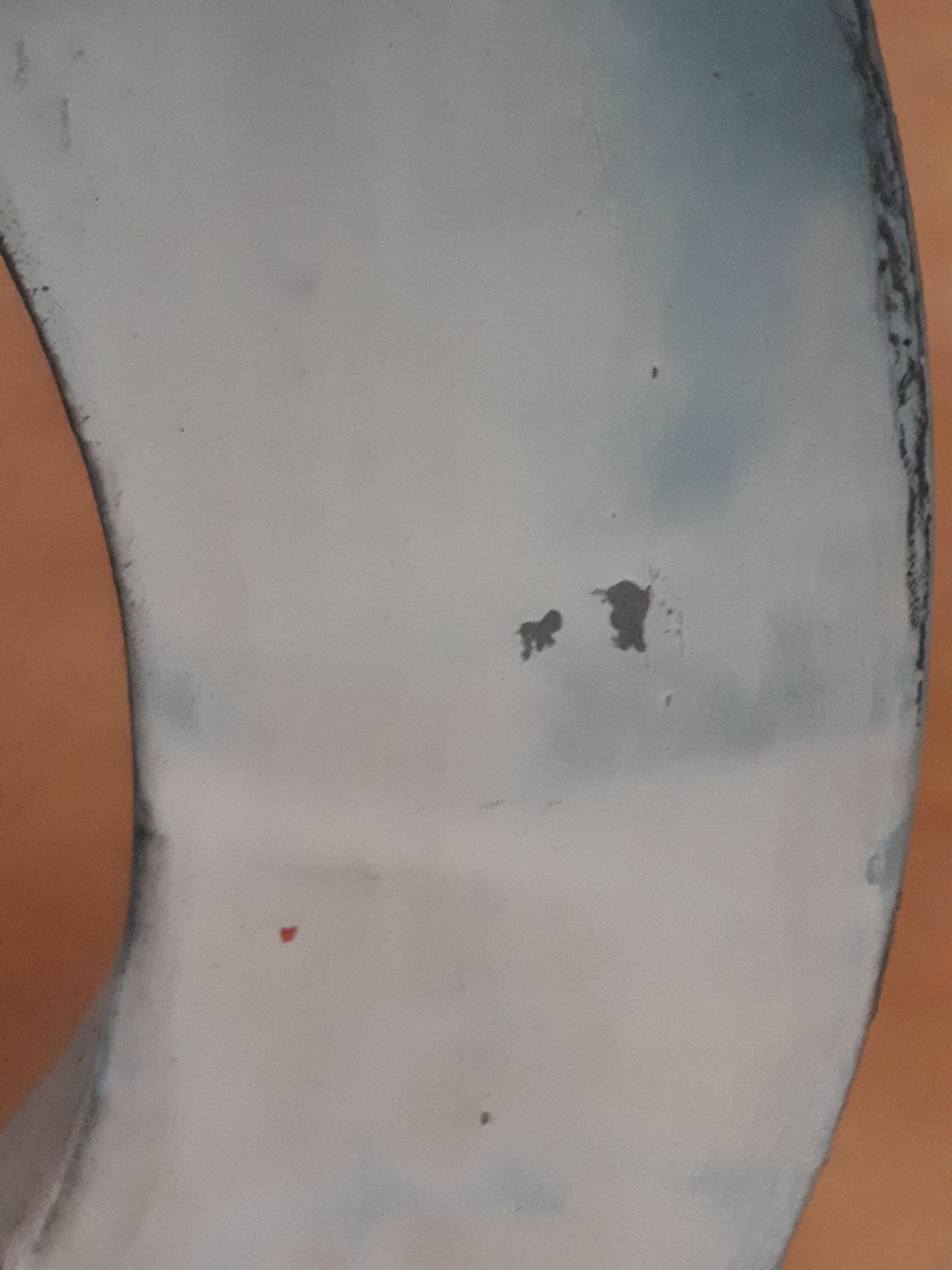 Letter of sign R metal zinc painted vintage 1950