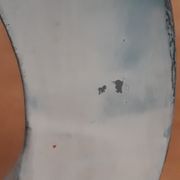 Letter of sign R metal zinc painted vintage 1950