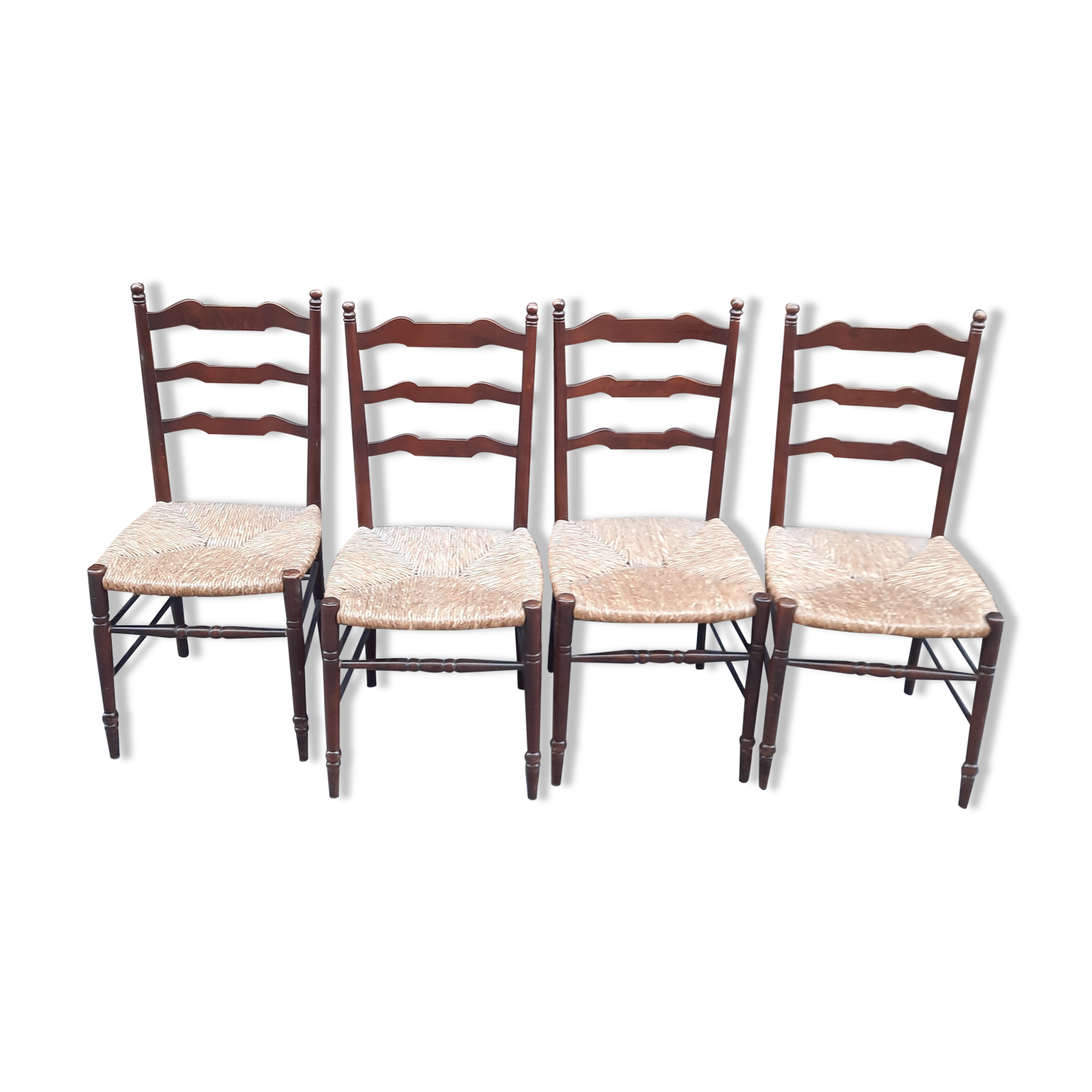 Lot de 4 chaise paillage