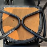 Danish design armchair from the 80s, metal and imitation leather