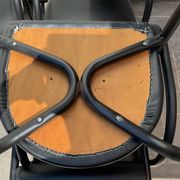 Danish design armchair from the 80s, metal and imitation leather