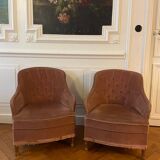 Lot de deux fauteuils crapaud