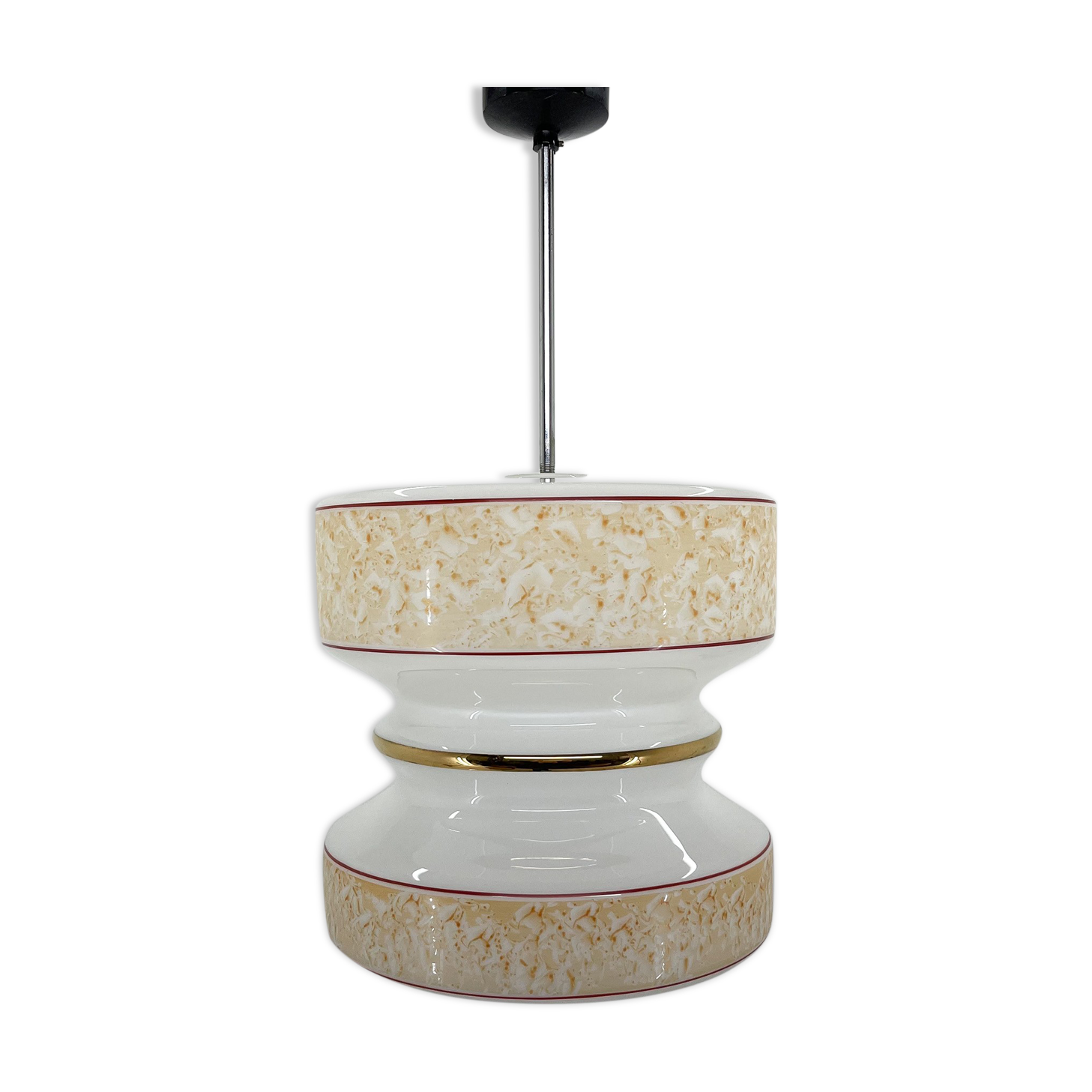 Mid-century glass pendant, 1980's, czechoslovakia