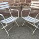 Paire de fauteuils chaises de jardin fer forgé vintage