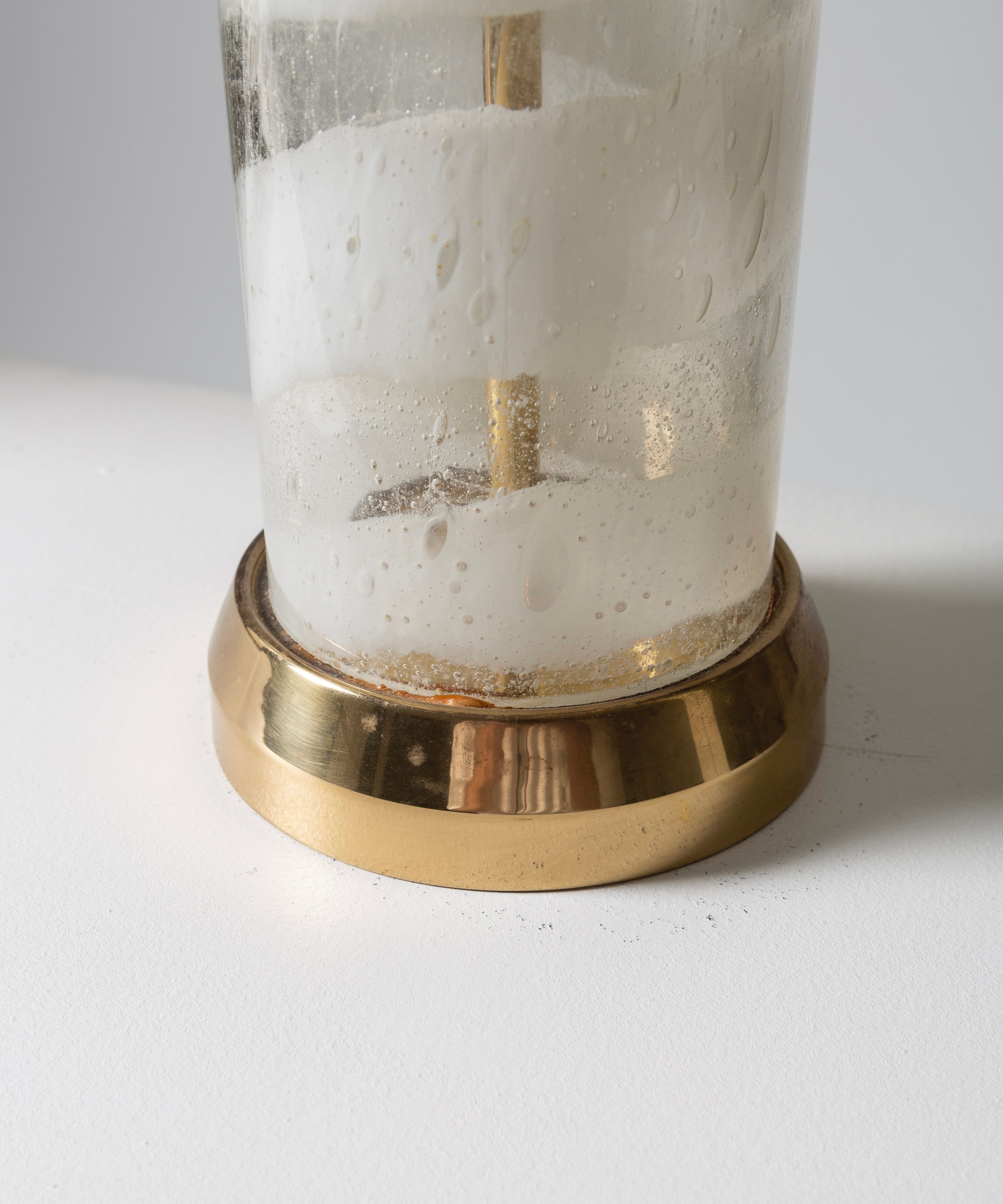 Pair of glass lamps by Bergboms Sweden 1970s