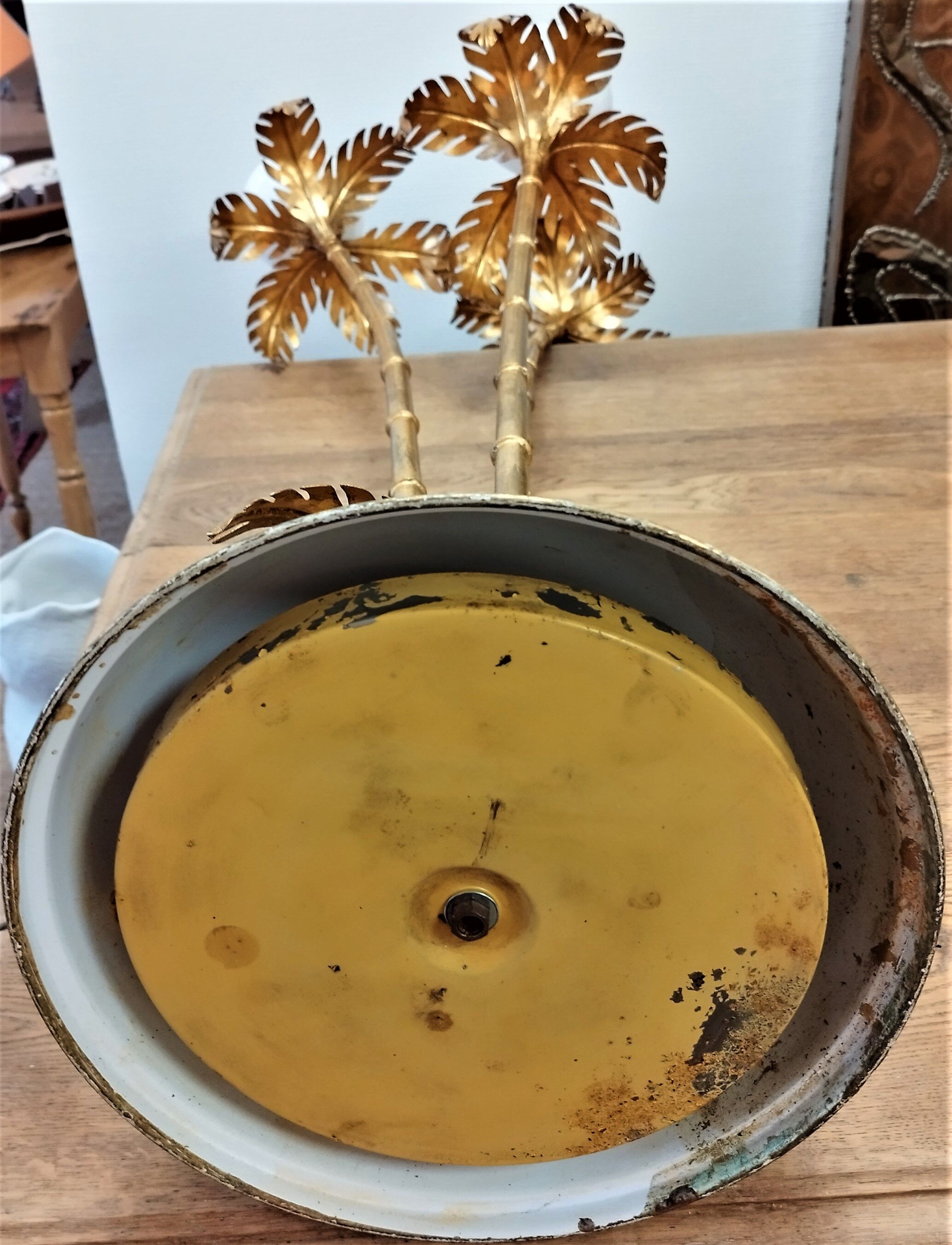 3-globe gilded metal floor lamp