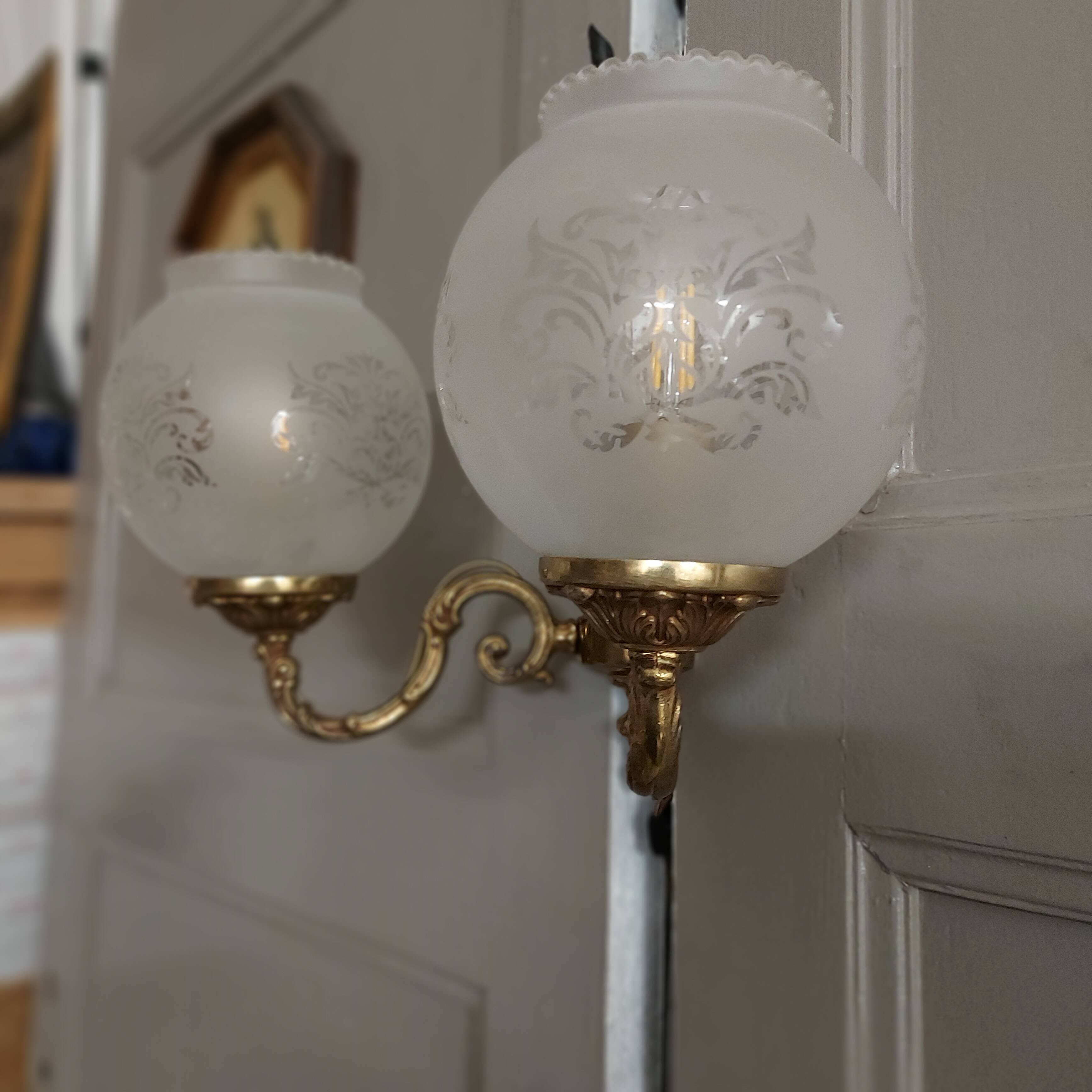 Brass wall sconce 70 years