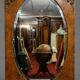 Miroir époque Napoléon III, seconde moitié du XIXe siècle en loupe et bronz