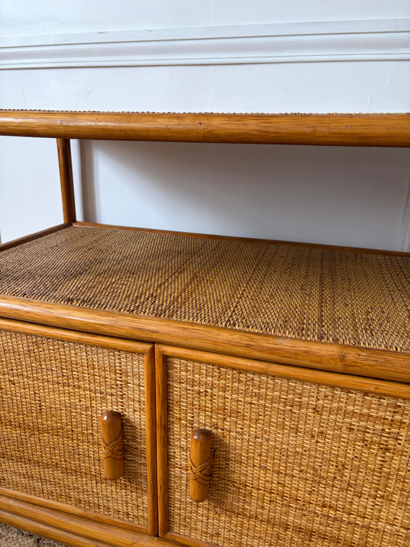 Vintage rattan sideboard