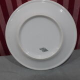 3 plates in white porcelain and green edging