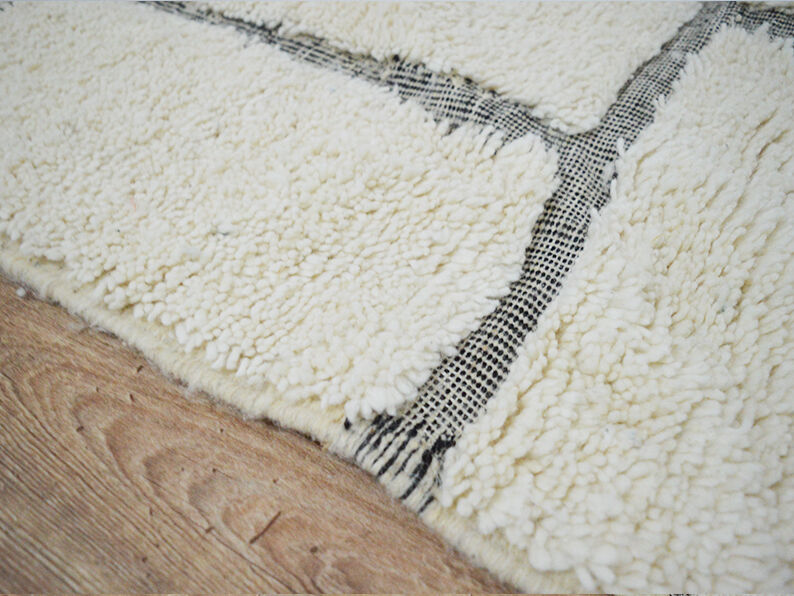 Tapis berbère blanc 255 x 152 cm