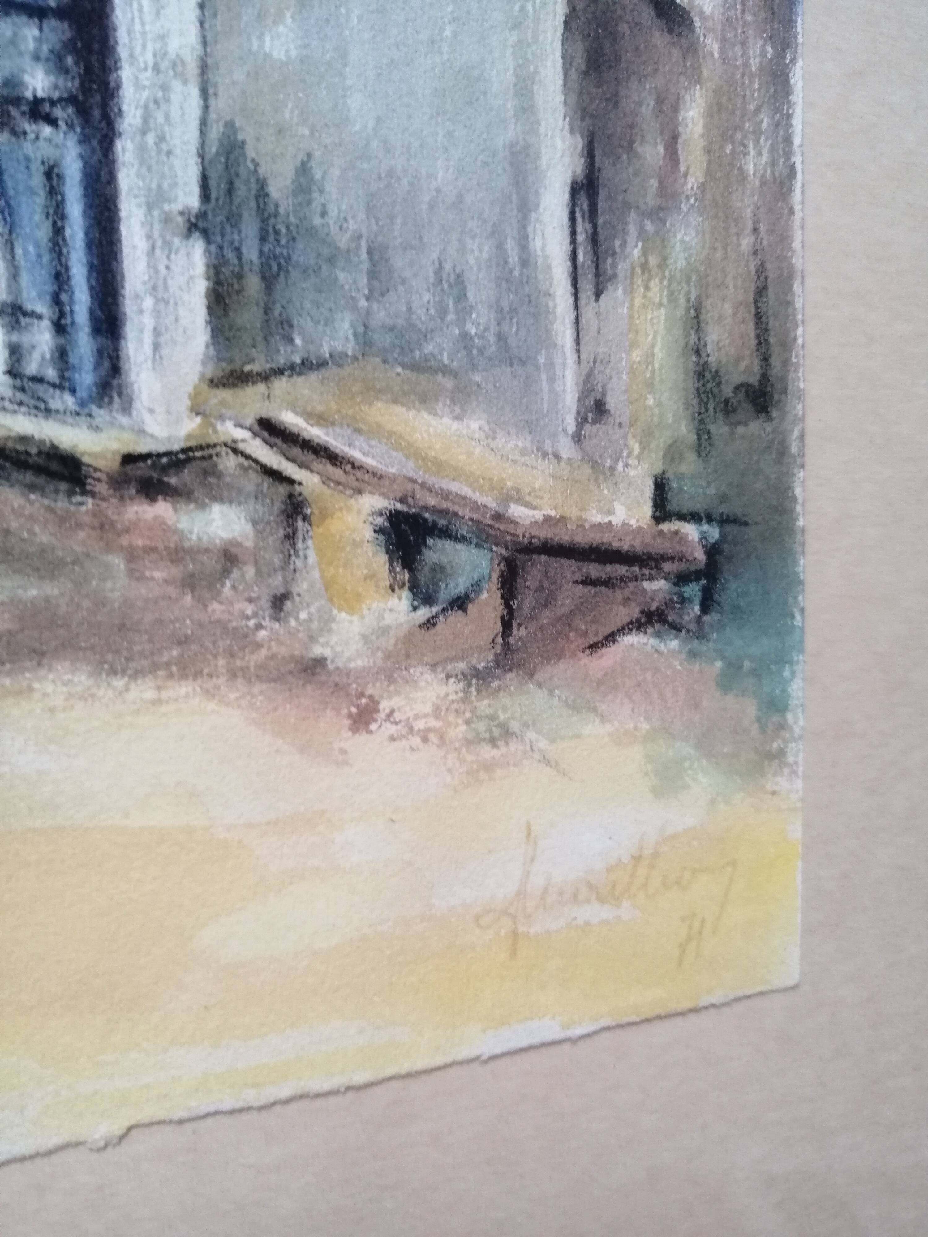 Watercolor painting of an alley