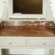 Coiffeuse Art Deco marbre rouge et miroir pivotant