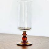 6 70s champagne flutes with amber stem