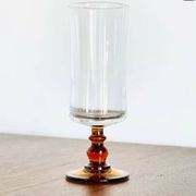 6 amber-stemmed champagne flutes, 1970s