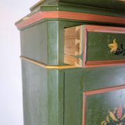 Antique Cabinet Hand Painted With Floral Decorations From 1890s