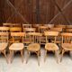 Series of 20 vintage mismatched bentwood bistro chairs