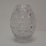 Vintage Cut Crystal Glass Vase, Glasswork Novy Bor, 1950's.