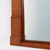 Art Deco Oak Wall Mirror, Belgium, circa 1915