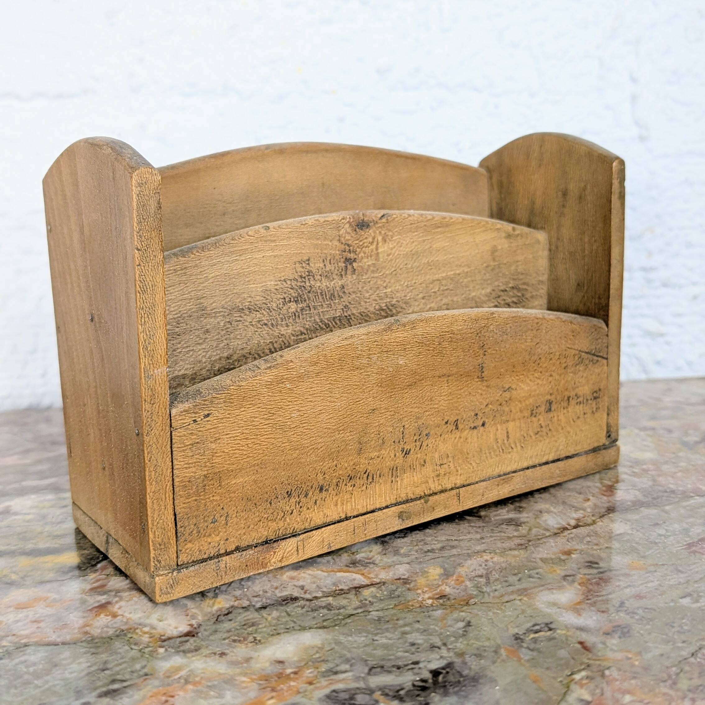 Vintage wooden mail sorter