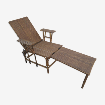 Former rattan and bamboo lounge chair in 1920