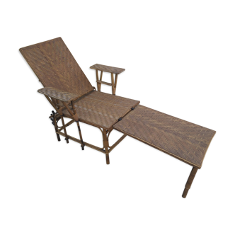 Former rattan and bamboo lounge chair in 1920