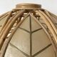 Hanging lampshade, mother-of-pearl and rattan pendant light