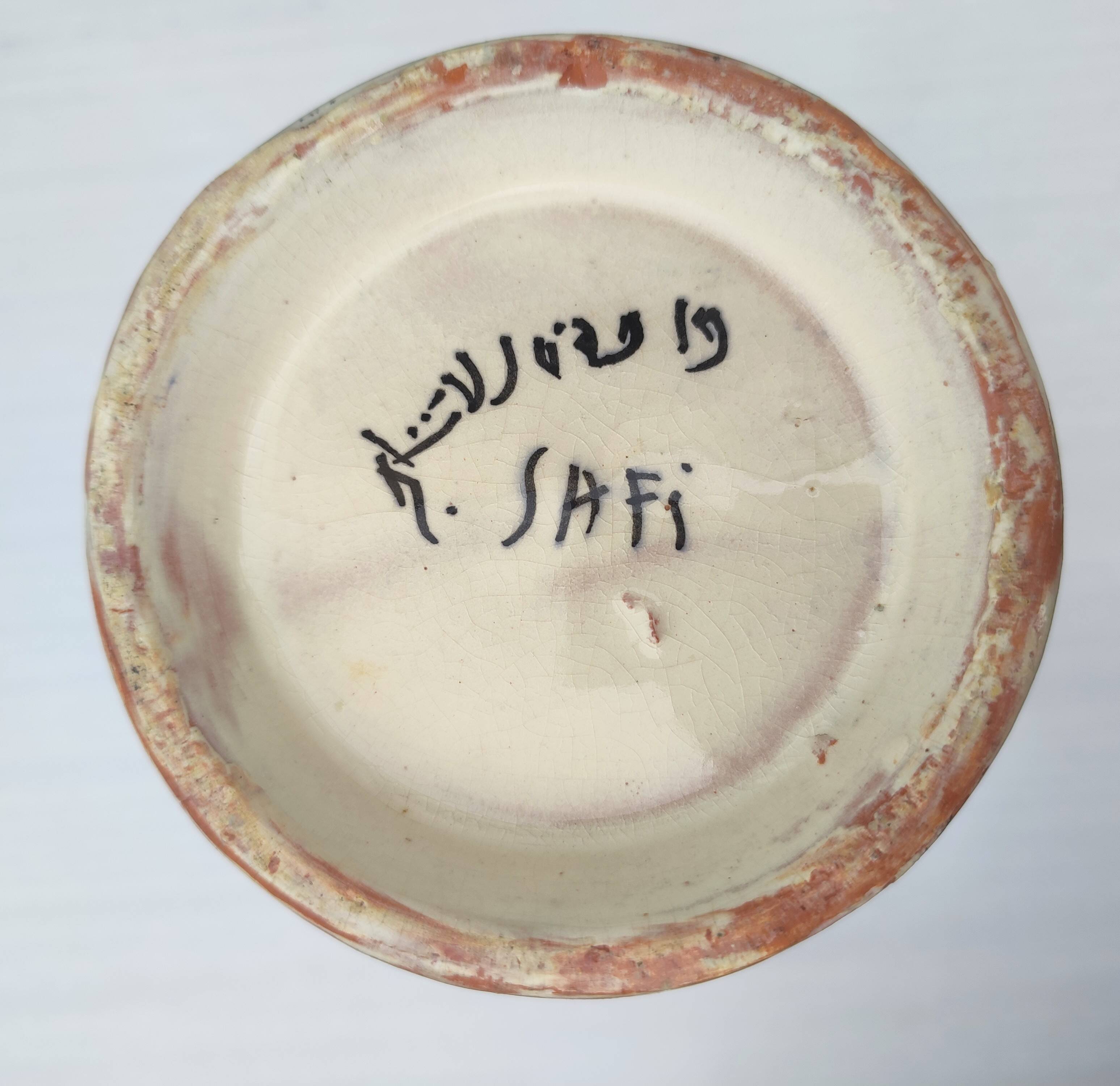 Moroccan ceramic vase from Safi - Traditional polychrome decoration