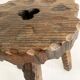 Pair of tripod farmhouse stools with clover pattern