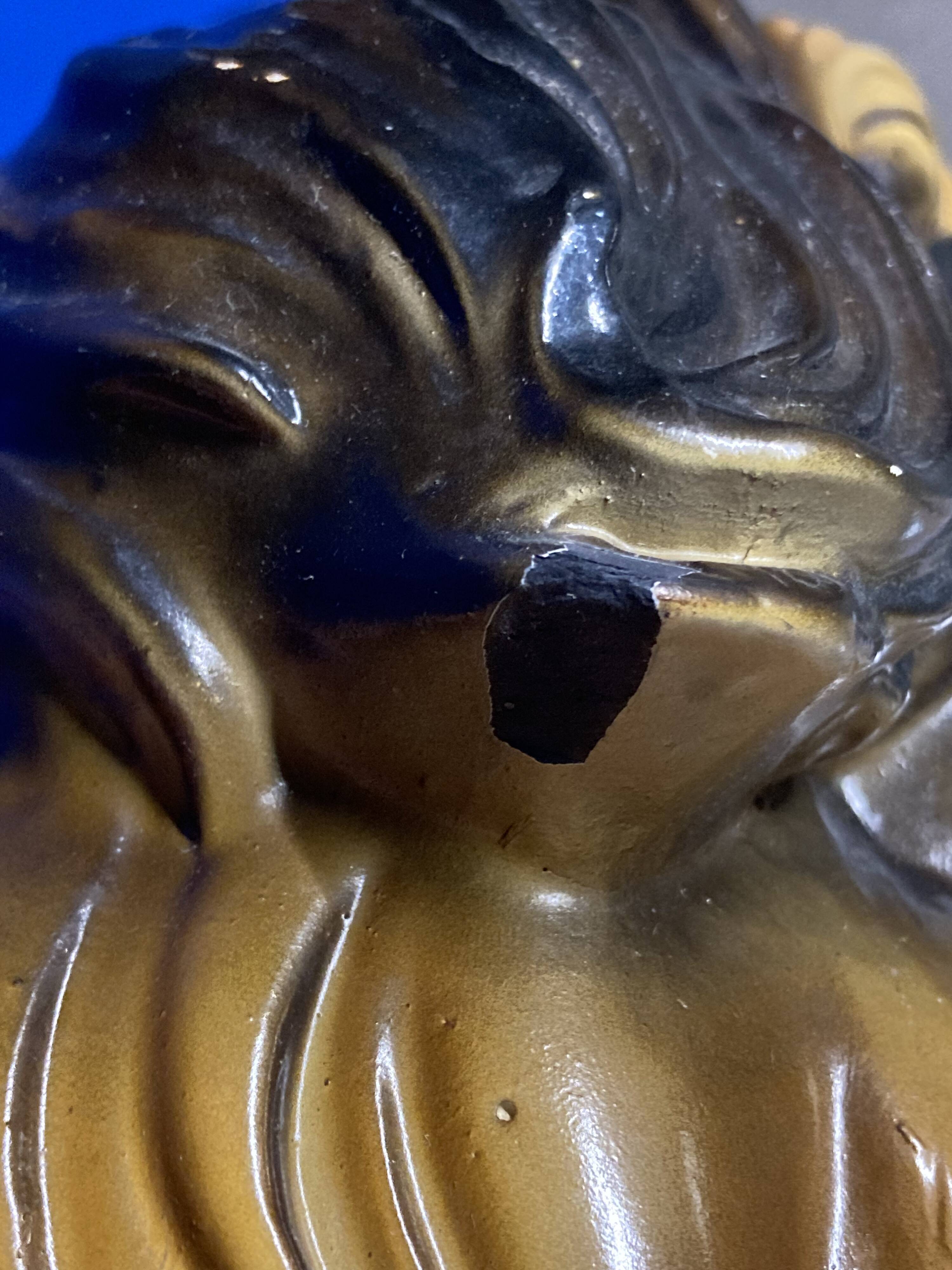 Italian Majolica Shitzu Dog Sculpture by Bravo Italy 1970