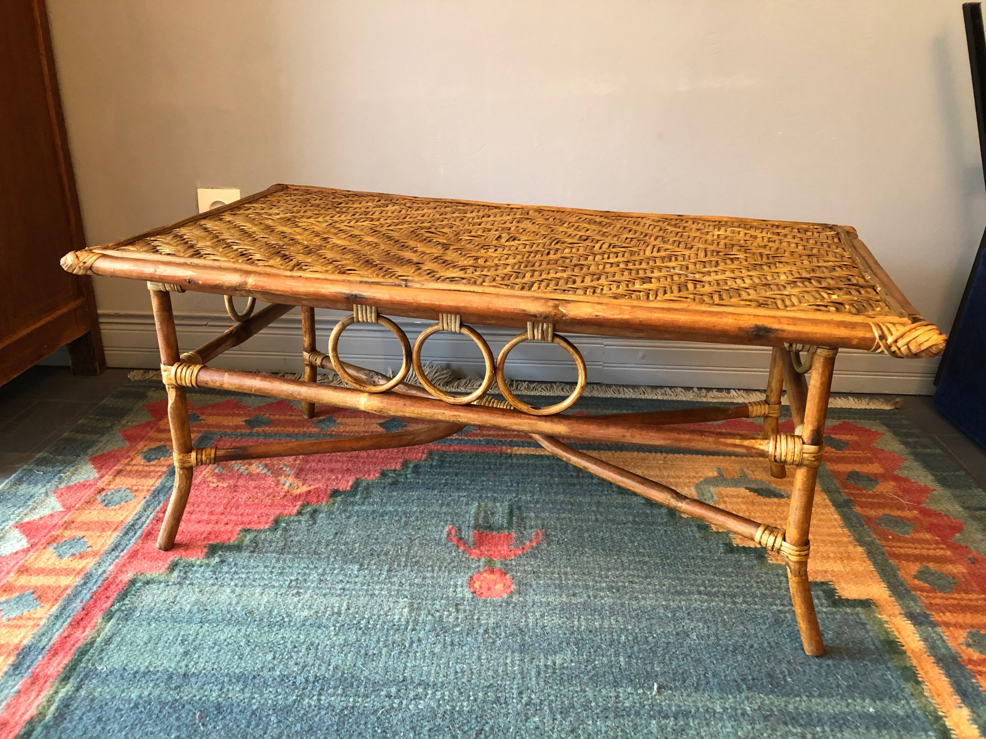 Rattan coffee table