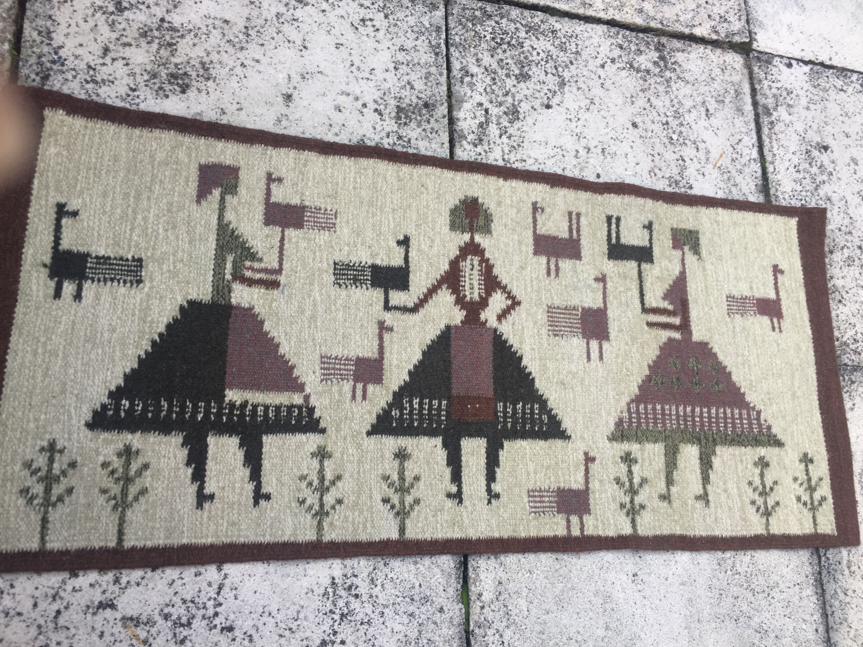 Swedish flat weave rug 1950