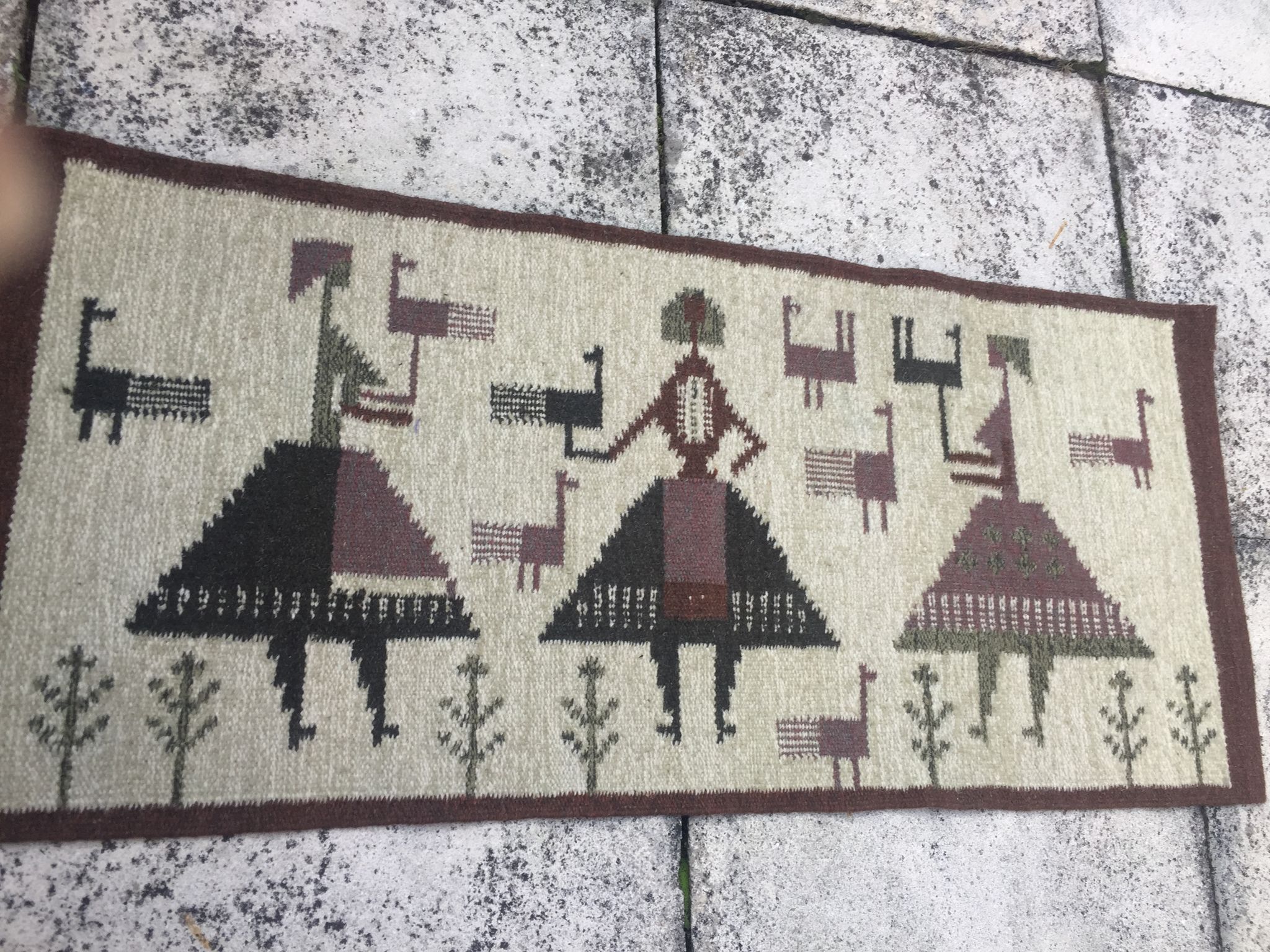 Swedish flat weave rug 1950