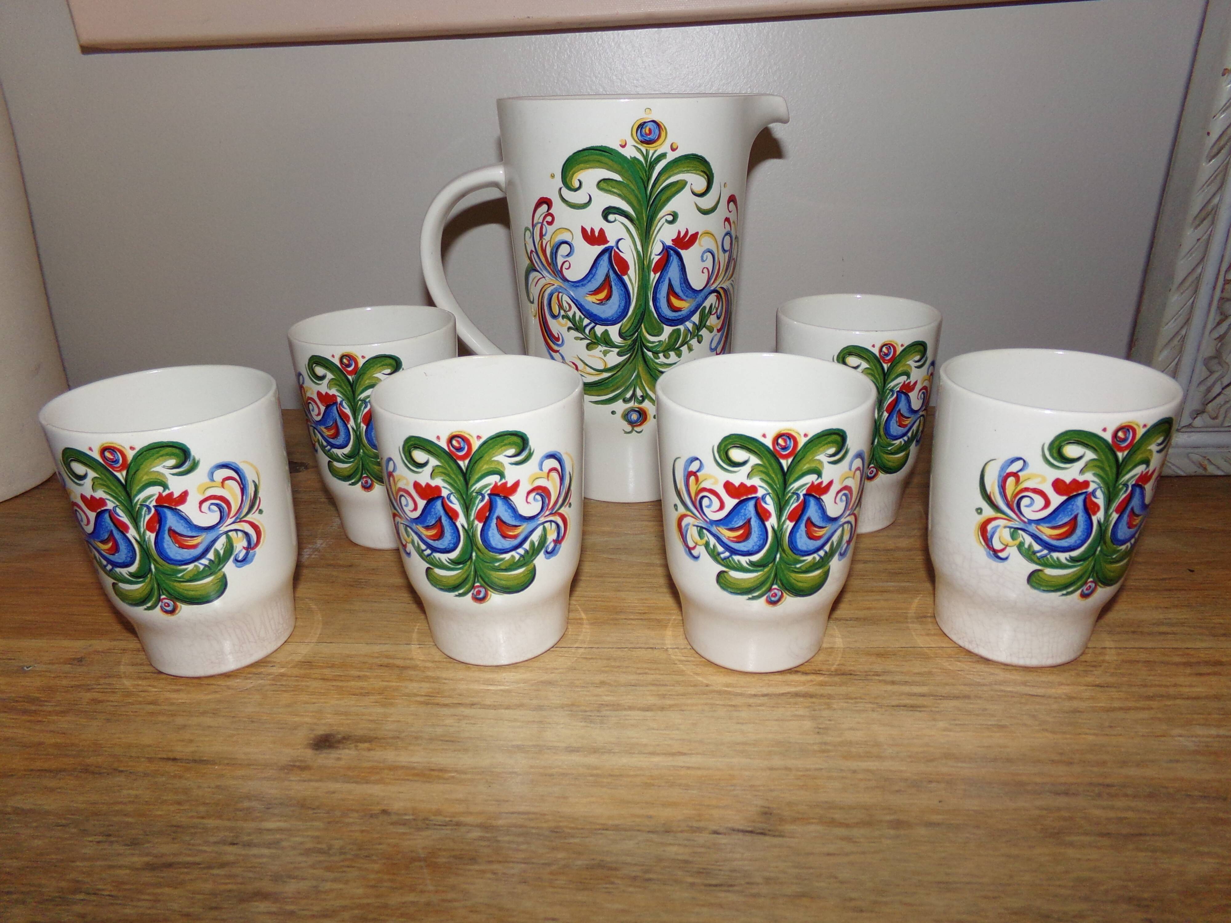 Pichet et verres Villeroy & Boch années 60