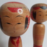 Vintage Kokeshi doll duo