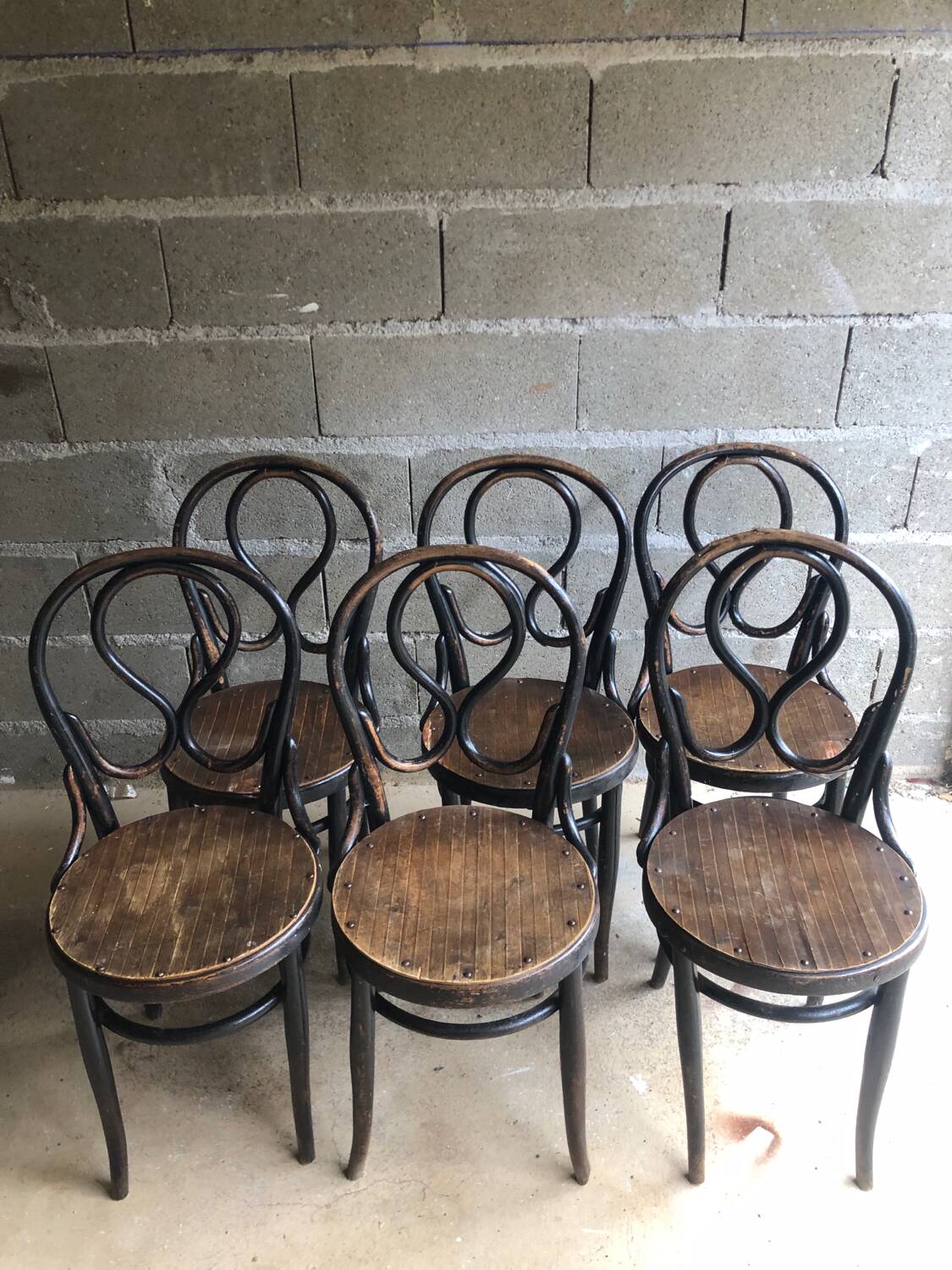 Lot de 6 Chaises bistrot Thonet 1890