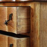 Vintage 1960s Danish Modern Oak Nightstands, Henning Kjærnulf Baroque style