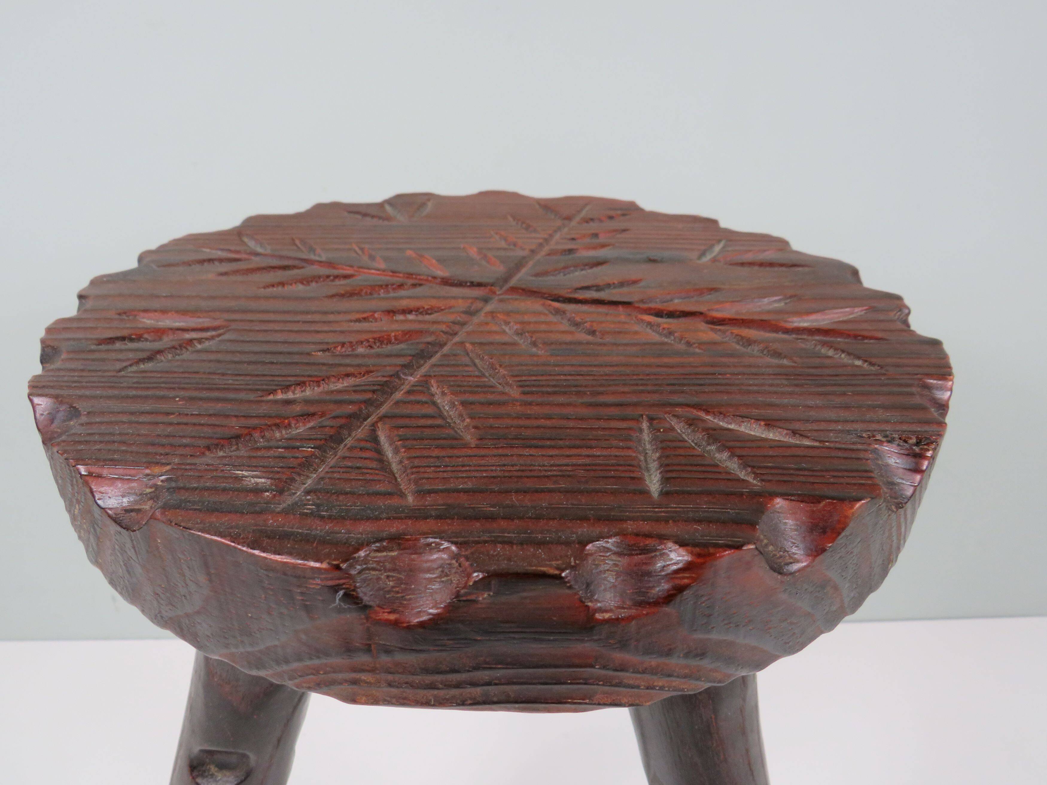 Spanish brutalist tripod stool 1960