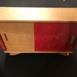 Vintage wooden doll cabinet