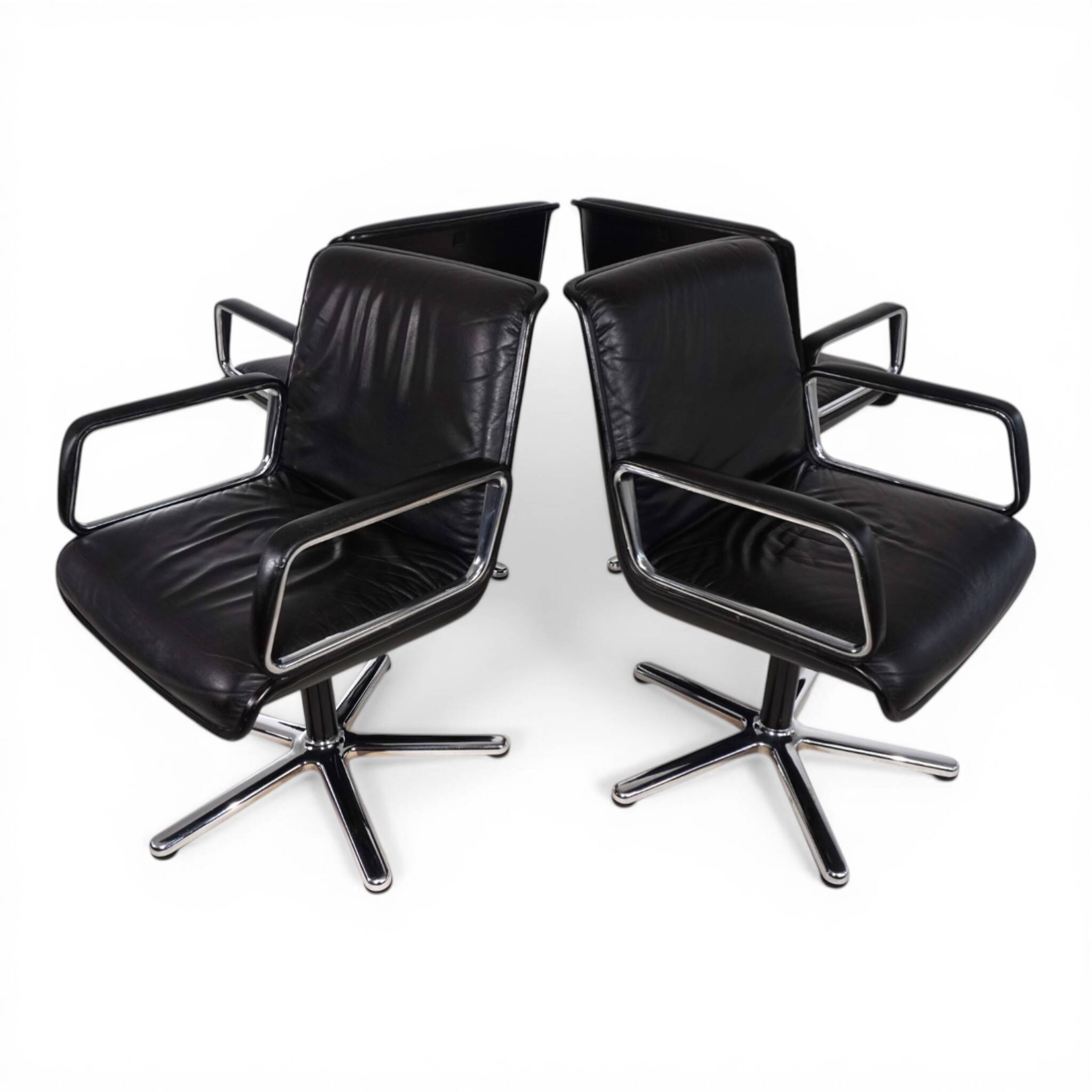 Set of 4 Wilkhahn Delta swivel chairs by Delta Design, 1970