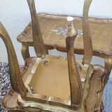 Set of three nesting tables in gilded wood in Florentine style Hollywo.