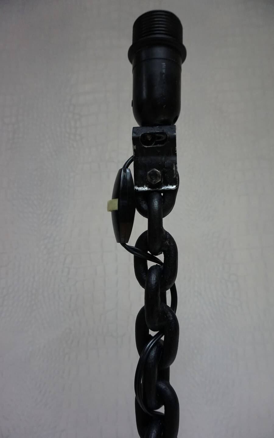 Franz West Style Vintage Brutalist Nautical Iron Chain Floor Lamp, 1970s