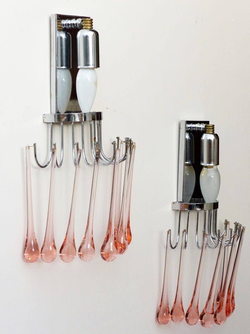 Sconces vintage roses in glass blowing and brainwashing of Murano