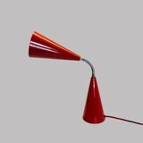 80's style table lamp Max Bill, Egoluce, vintage brown-red.