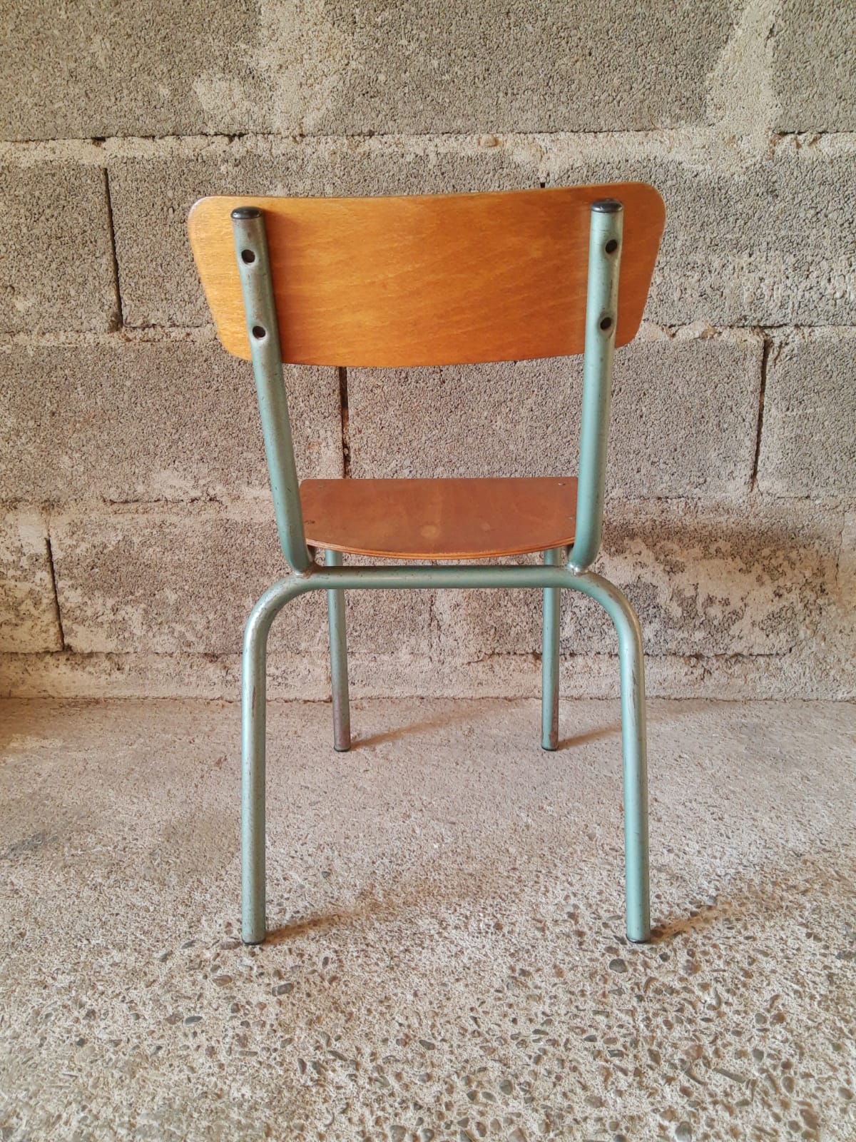 Vintage wood & metal school chair