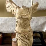 "Winged Victory of Samothrace", beige plaster statuette