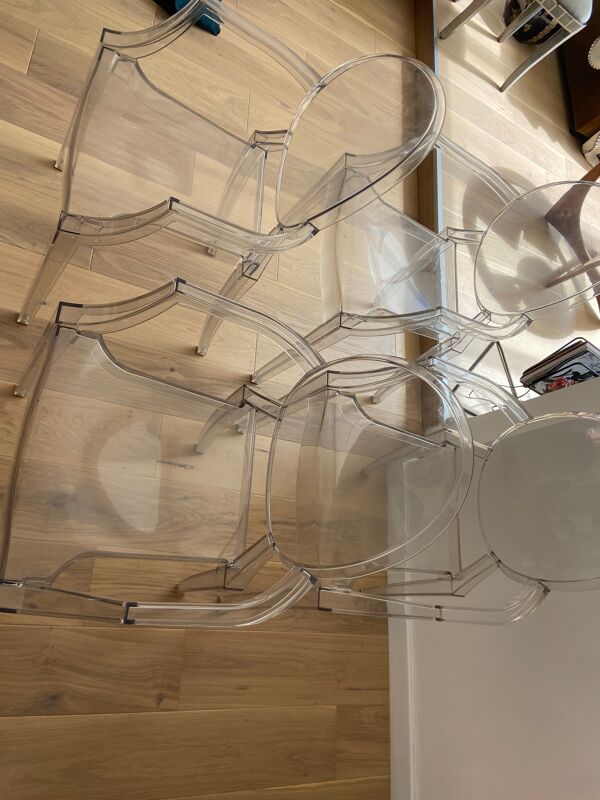 Lot de 4 chaises ghost Kartell